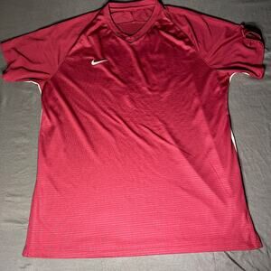 Nike Dri-Fit Red Burgundy Jersey #10 Short Sleeve Men's 2XL